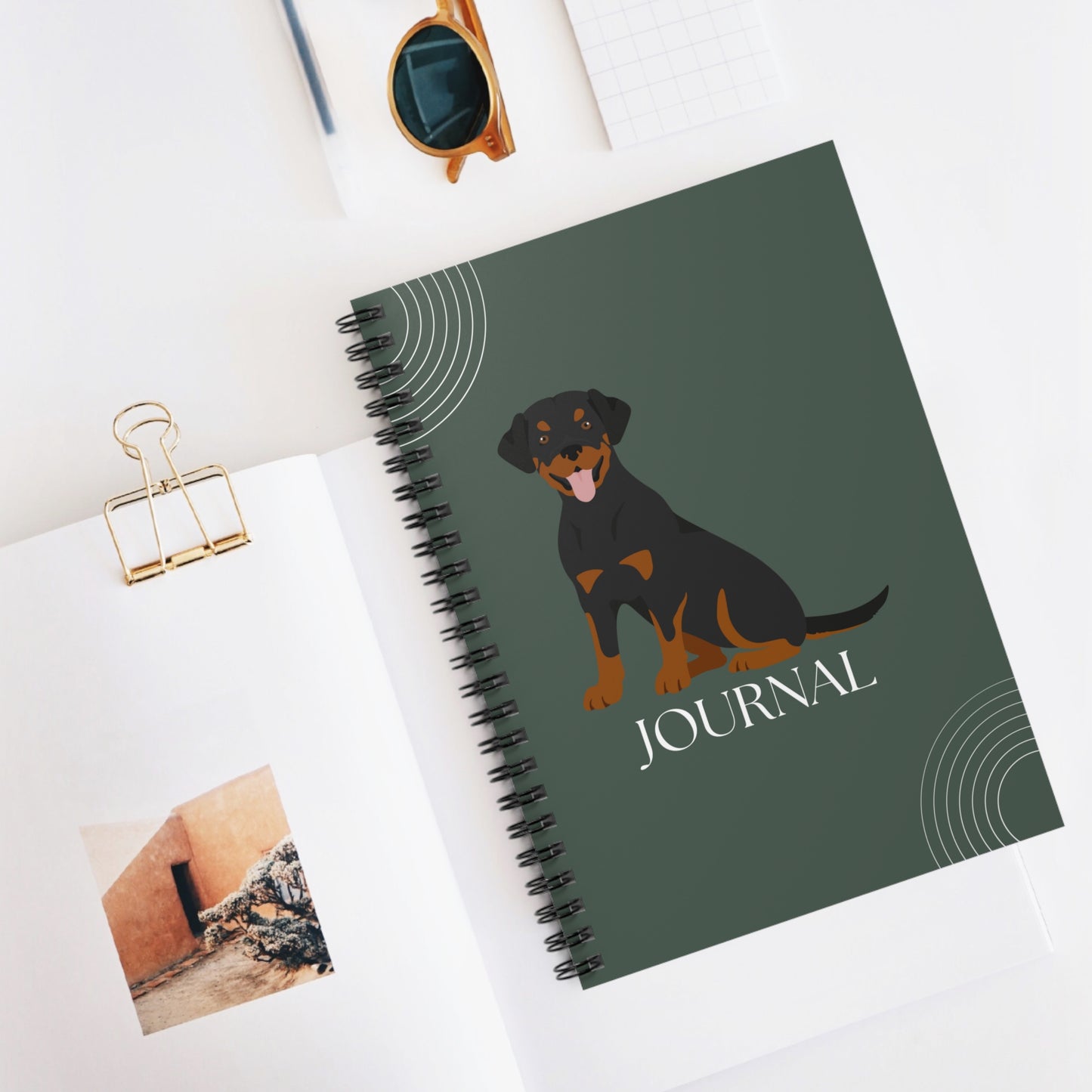 Rottweiler College Ruled Spiral Notebook