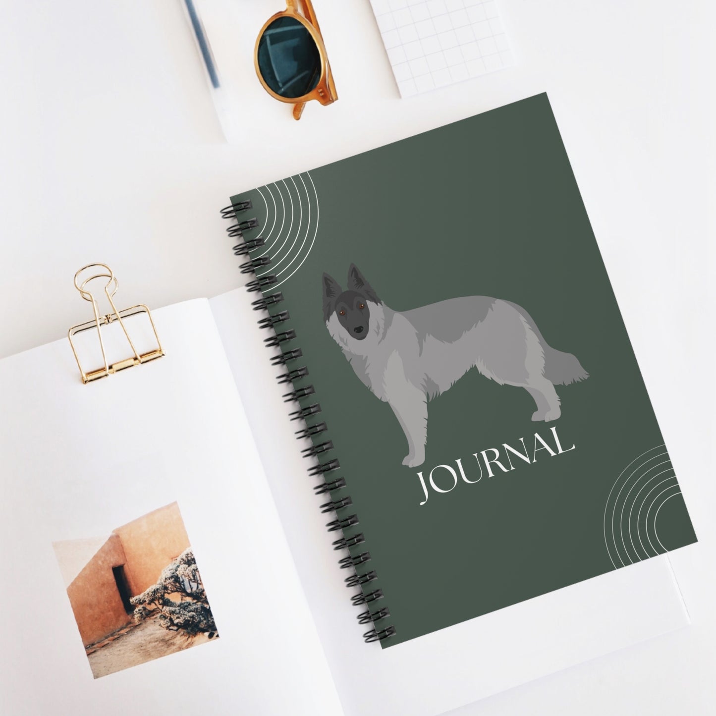 Belgian Sheepdog College Ruled Spiral Notebook