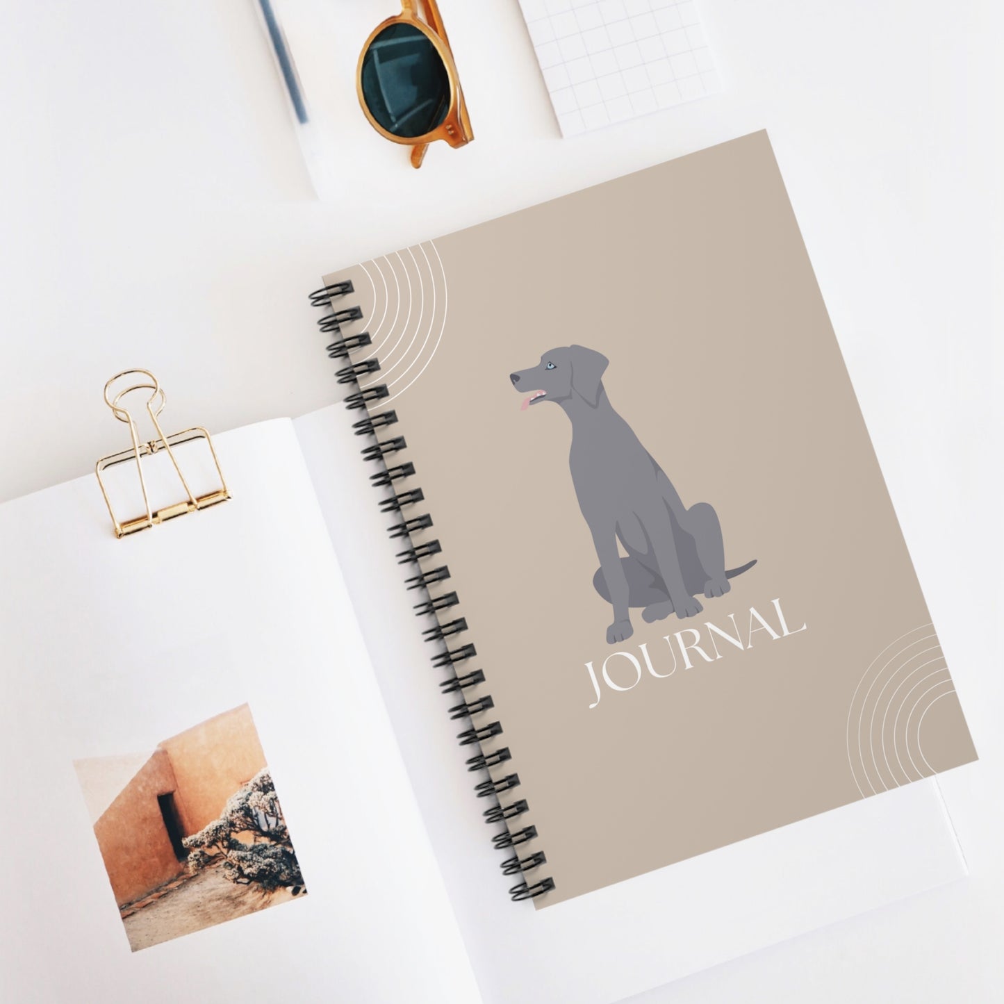 Weimaraner College Ruled Spiral Notebook