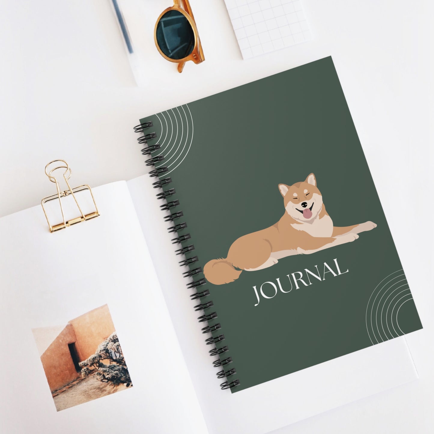 Shiba Inu College Ruled Spiral Notebook