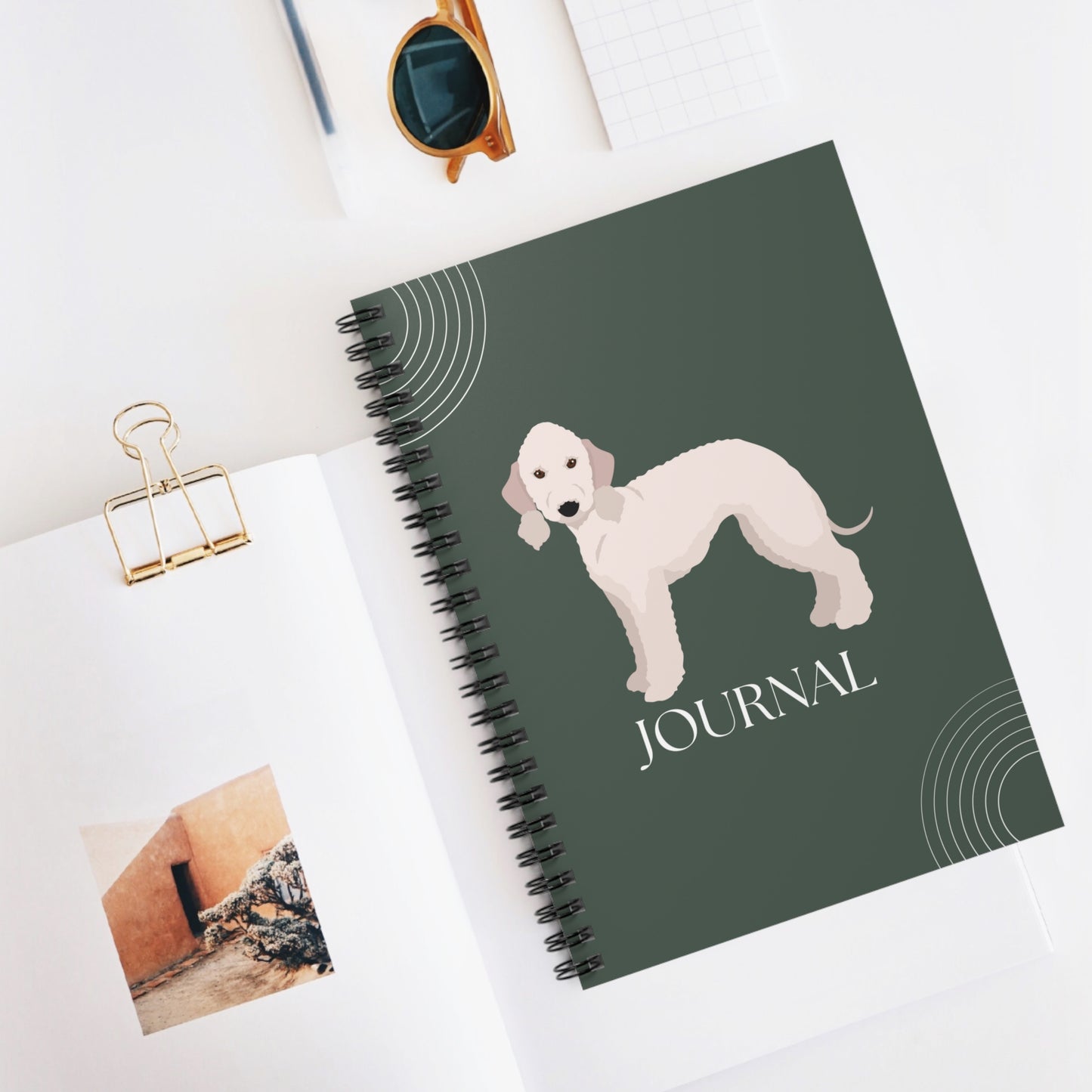 Bedlington Terrier College Ruled Spiral Notebook