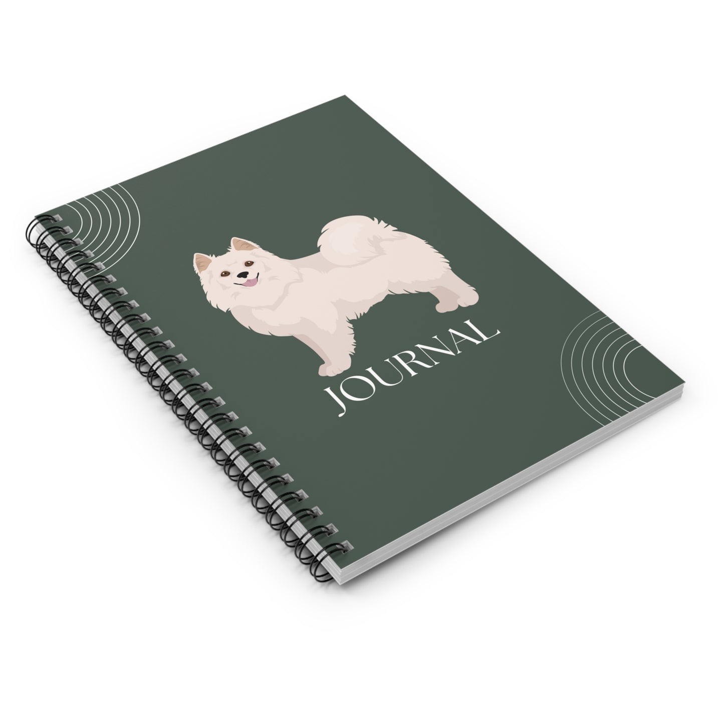 American Eskimo Dog College Ruled Spiral Notebook