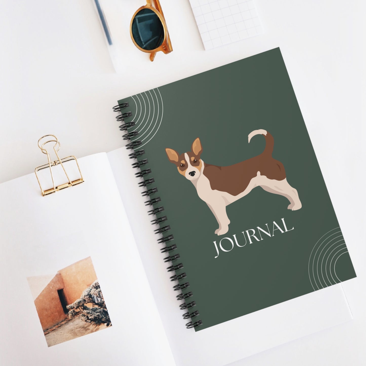 Teddy Roosevelt Terrier College Ruled Spiral Notebook