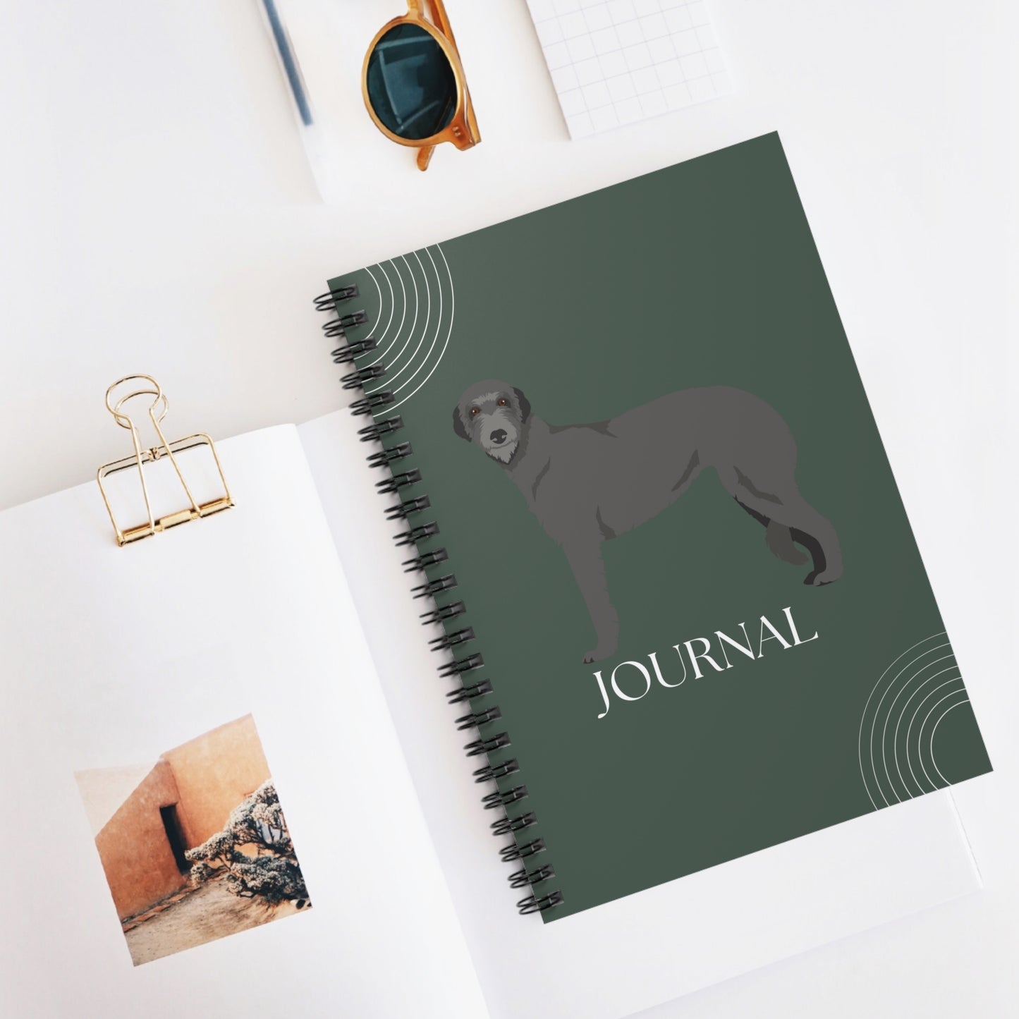 Scottish Deerhound College Ruled Spiral Notebook