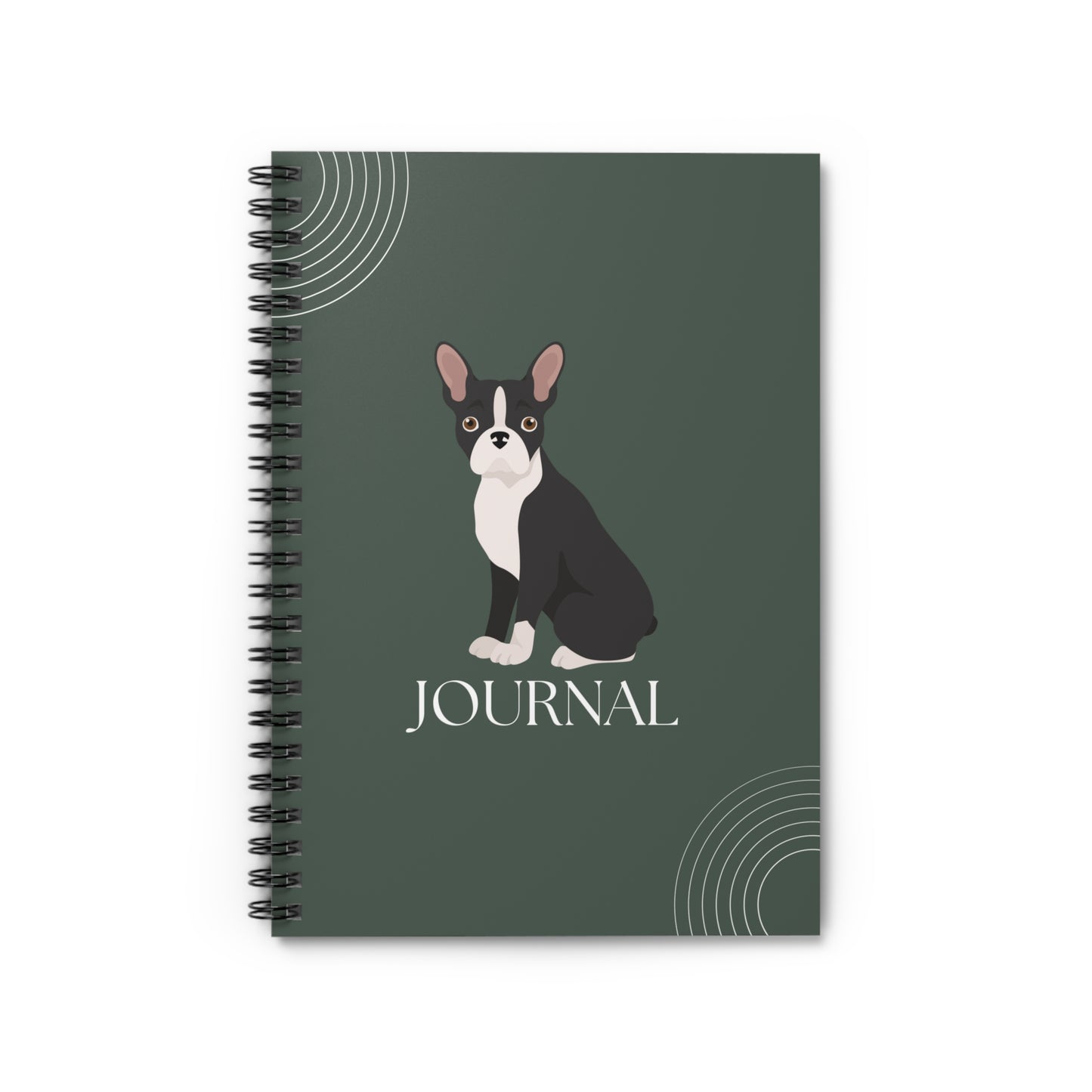 Boston Terrier College Ruled Spiral Notebook