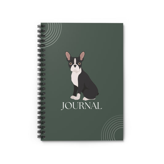 Boston Terrier College Ruled Spiral Notebook