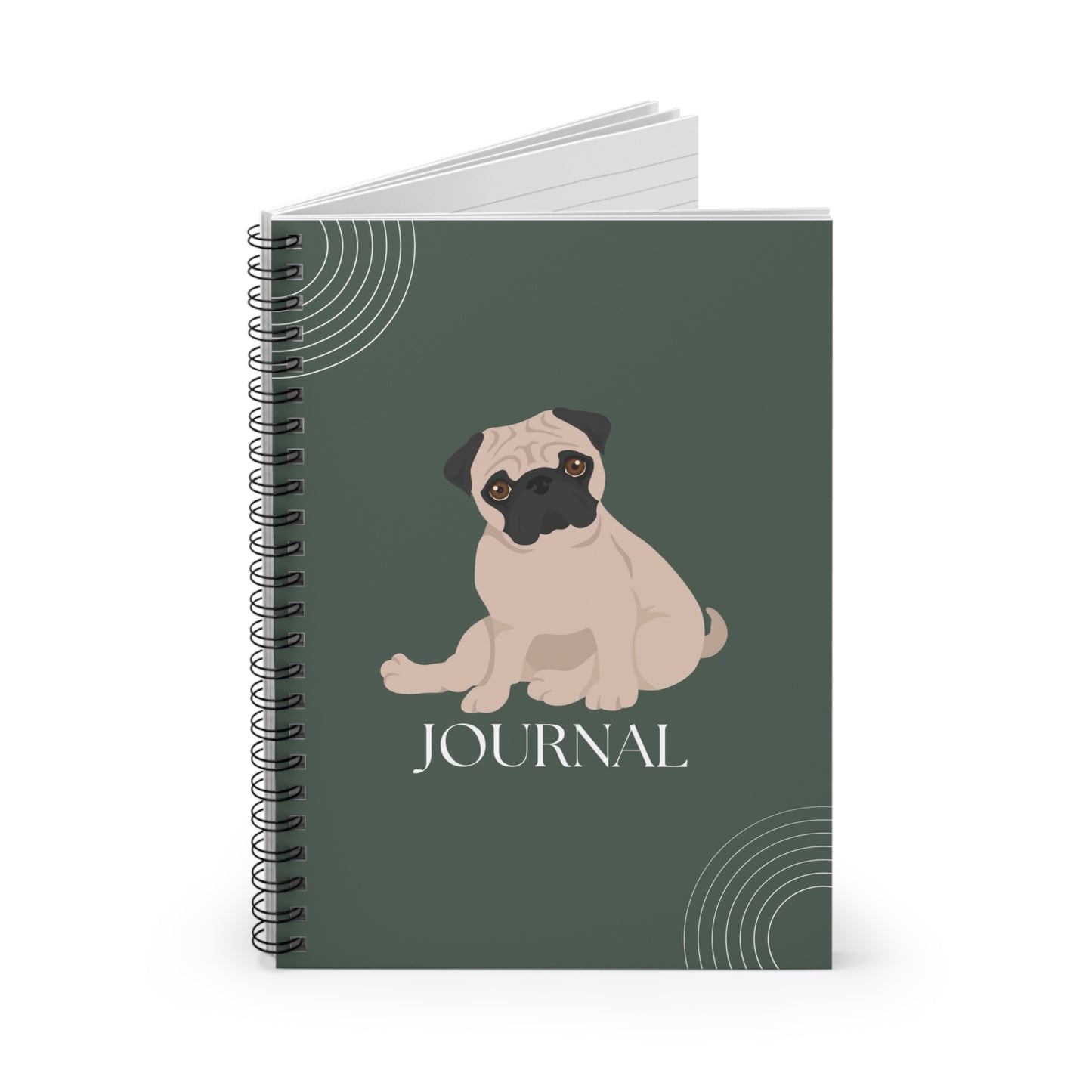 Pug College Ruled Spiral Notebook