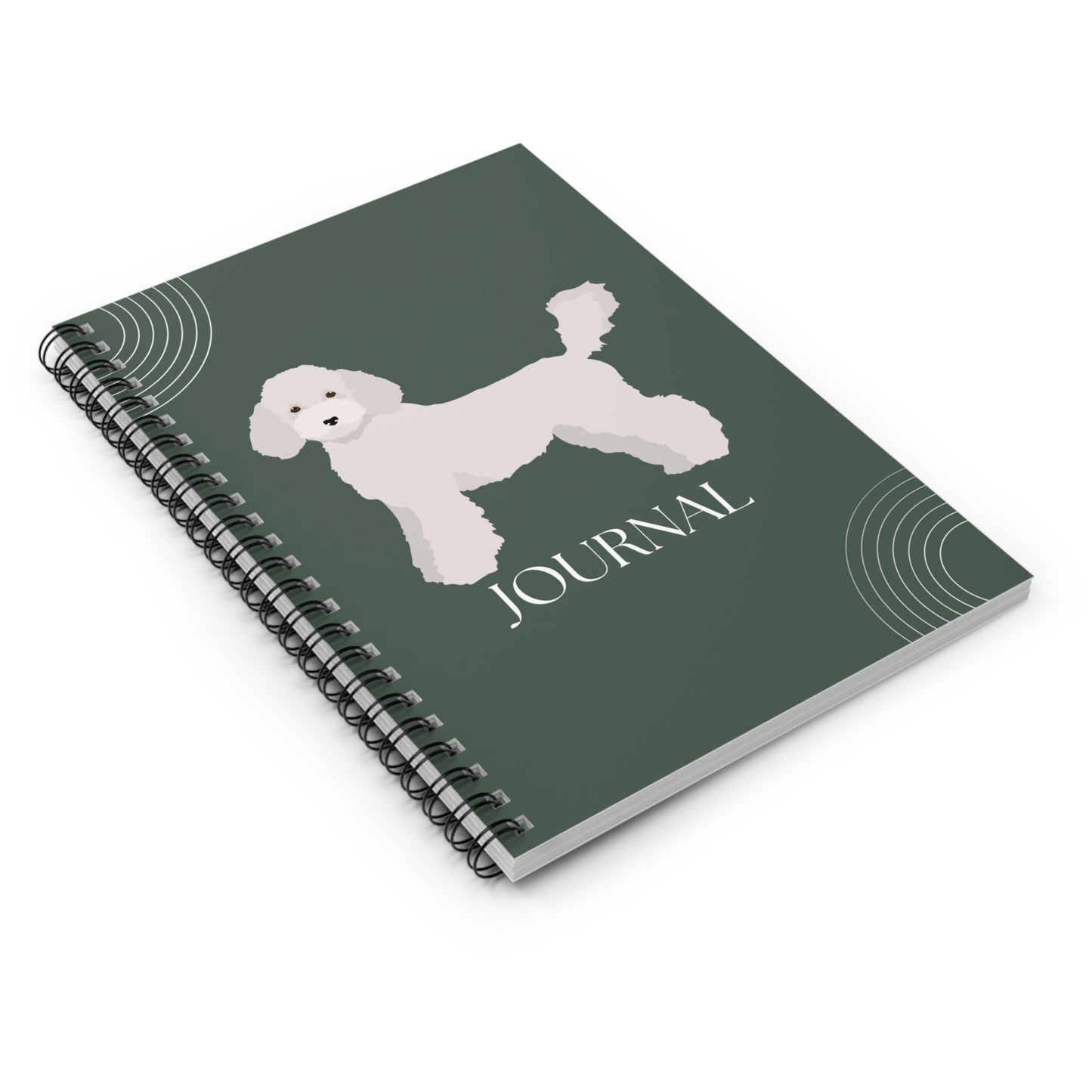 Miniature Poodle College Ruled Spiral Notebook