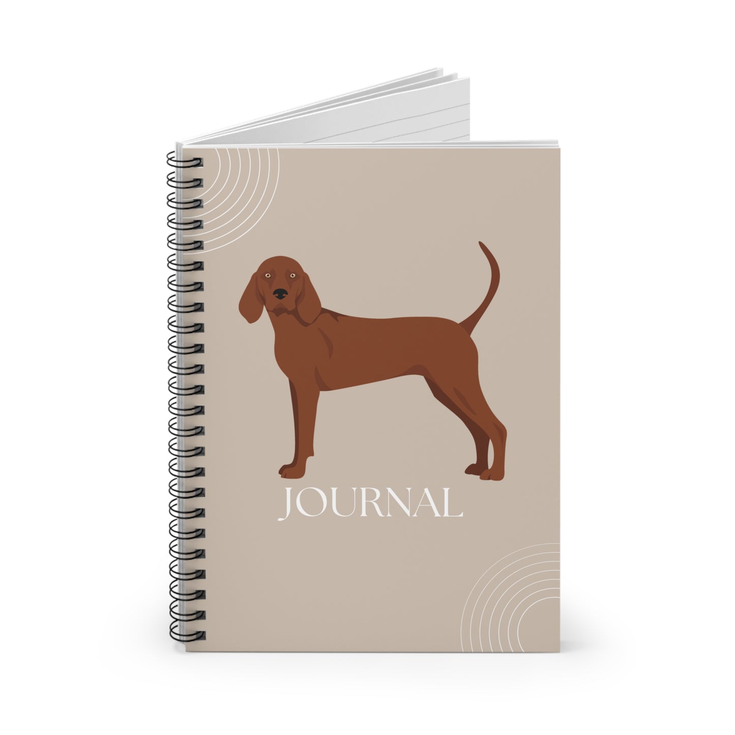 Redbone Coonhound College Ruled Spiral Notebook