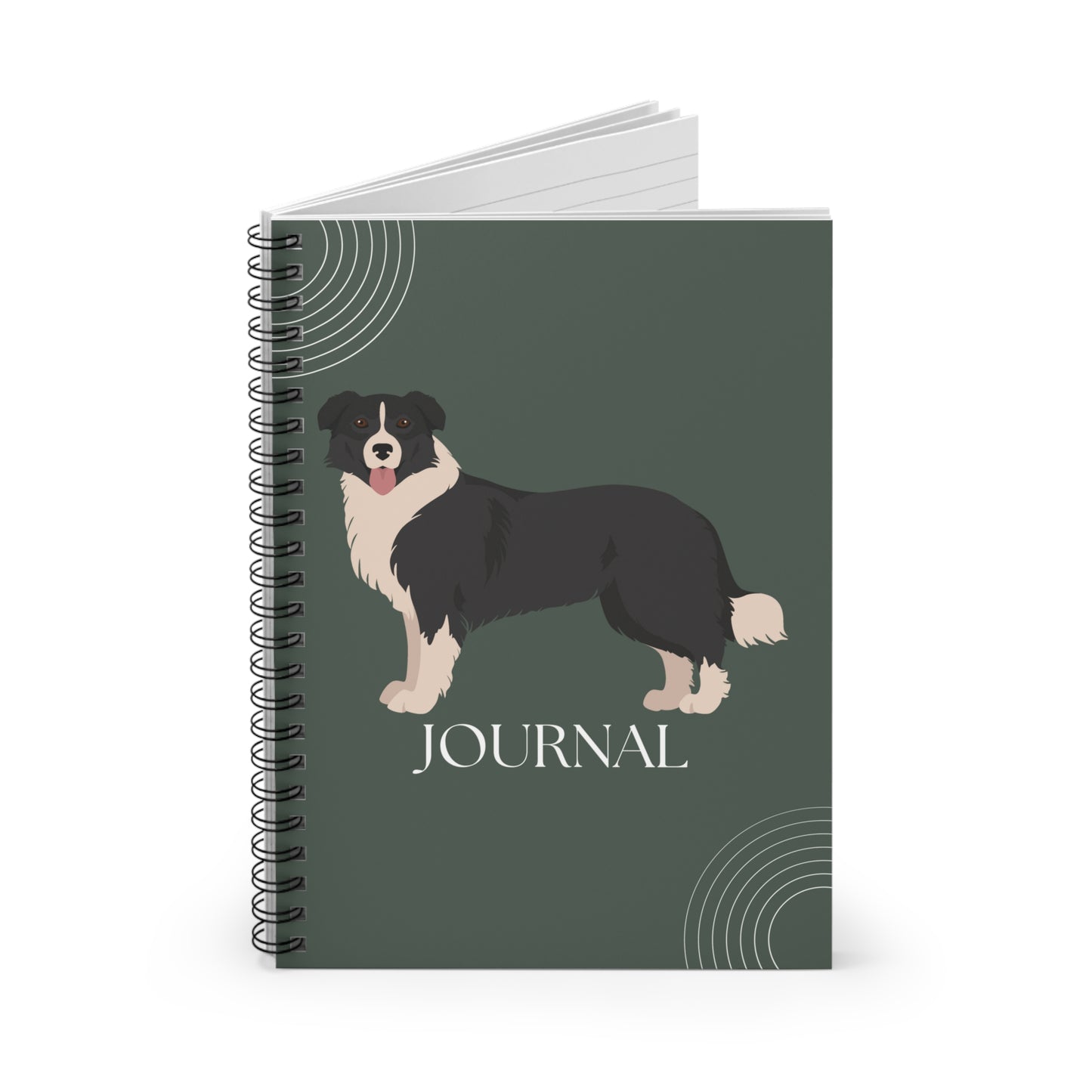 Border Collie College Ruled Spiral Notebook