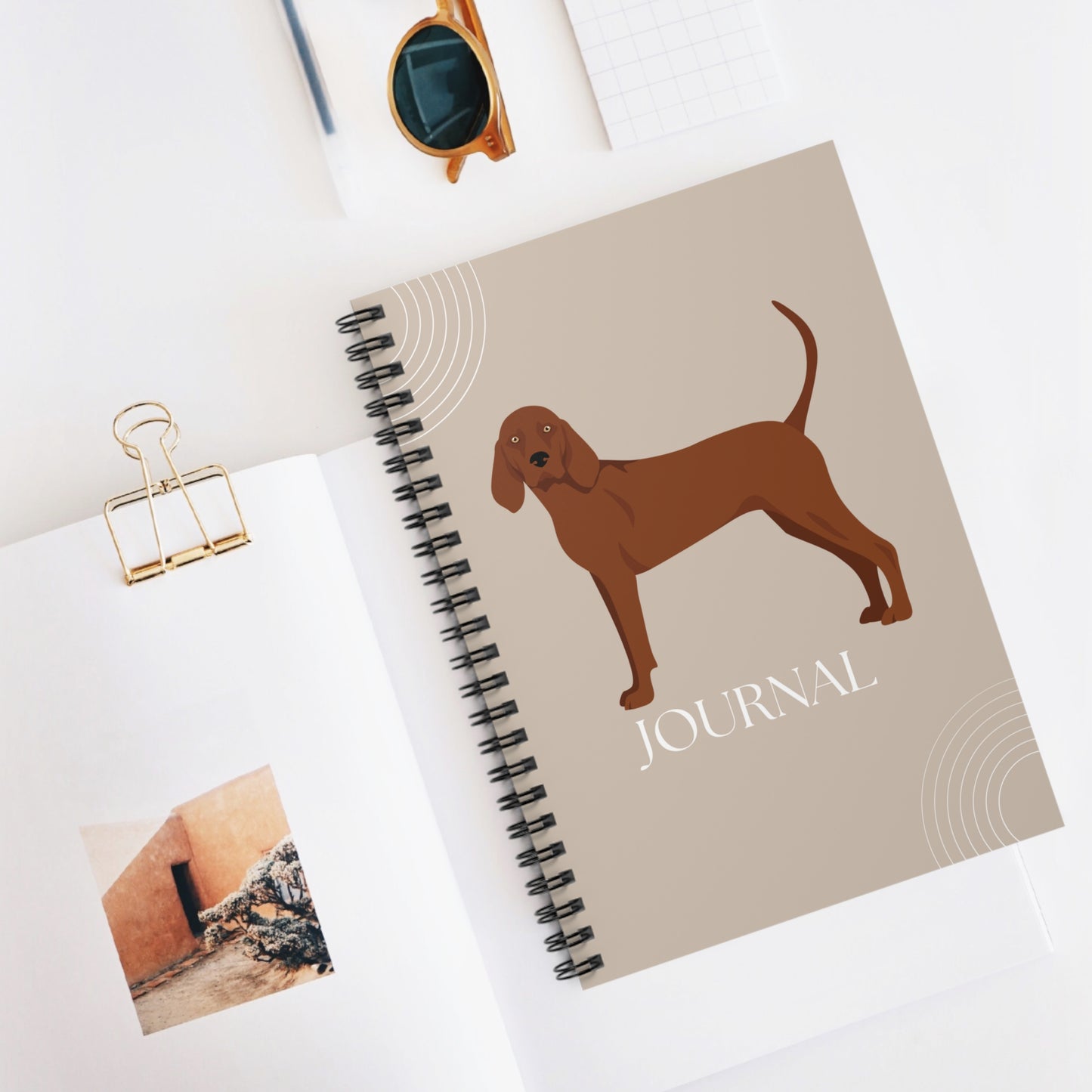 Redbone Coonhound College Ruled Spiral Notebook