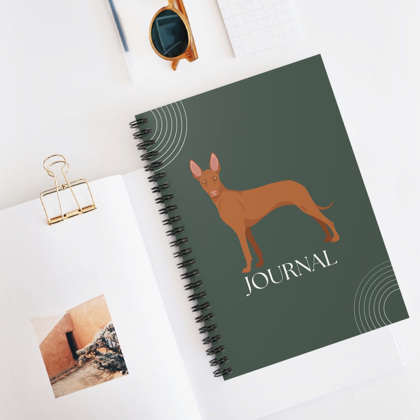 Pharaoh Hound College Ruled Spiral Notebook