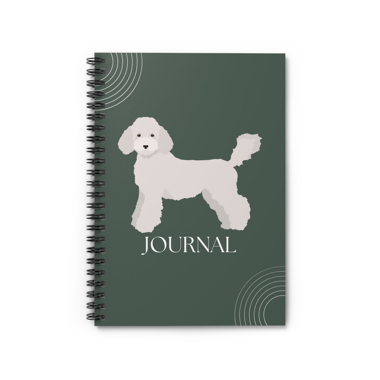 Miniature Poodle College Ruled Spiral Notebook