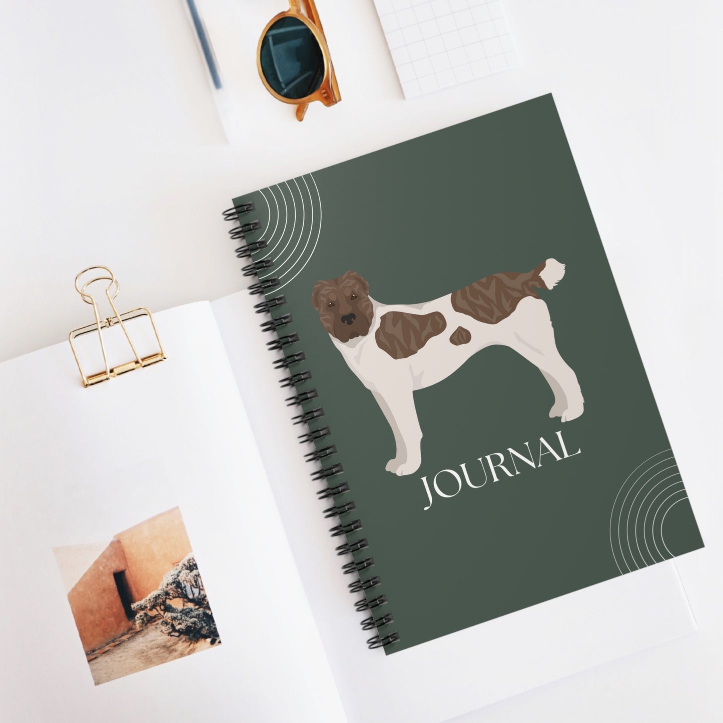 Central Asian Shepherd Dog College Ruled Spiral Notebook