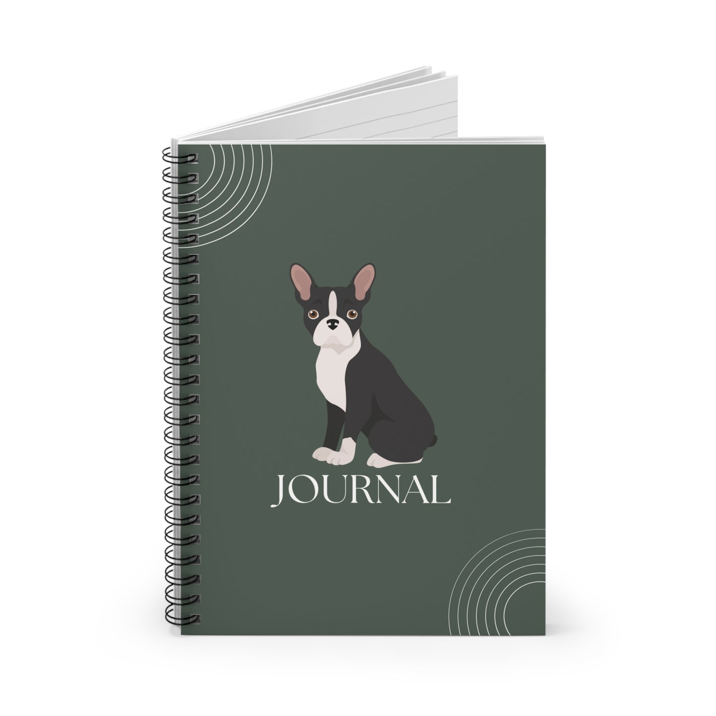 Boston Terrier College Ruled Spiral Notebook
