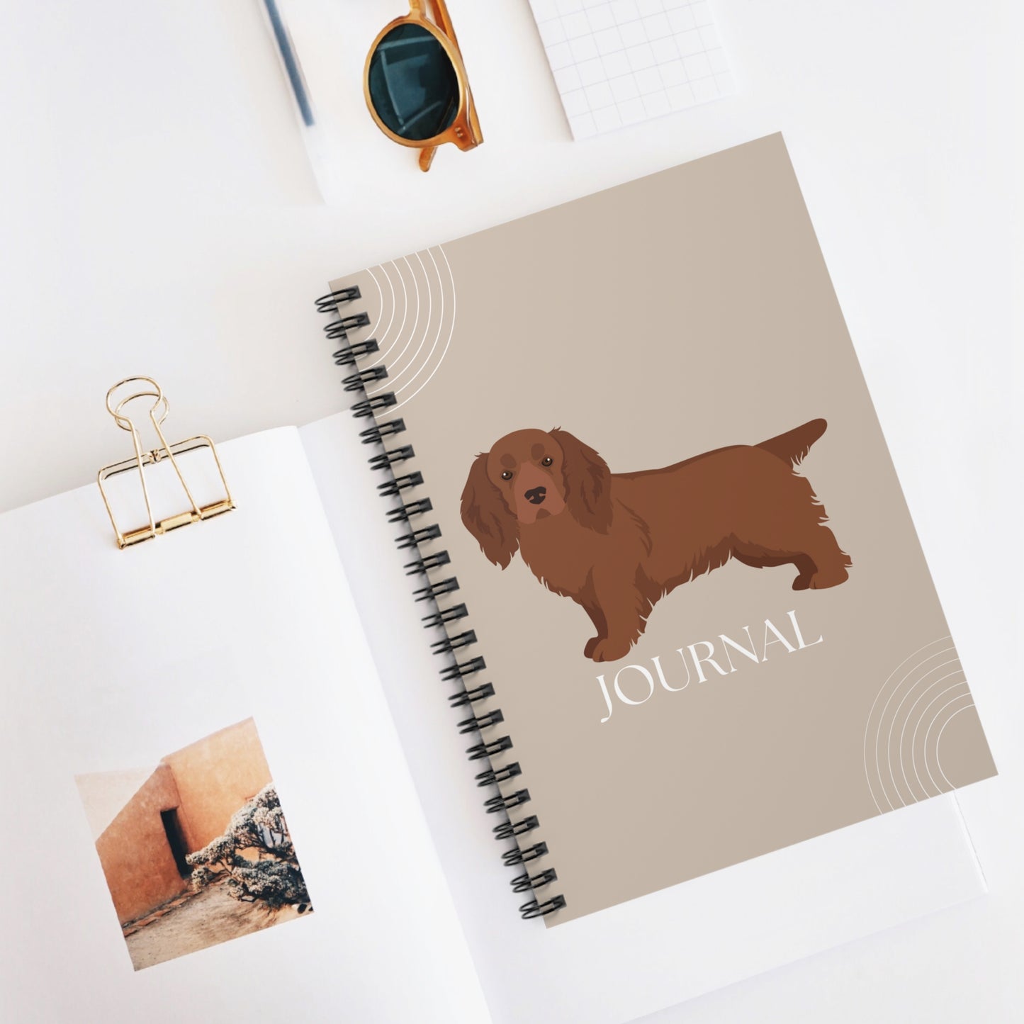 Sussex Spaniel College Ruled Spiral Notebook