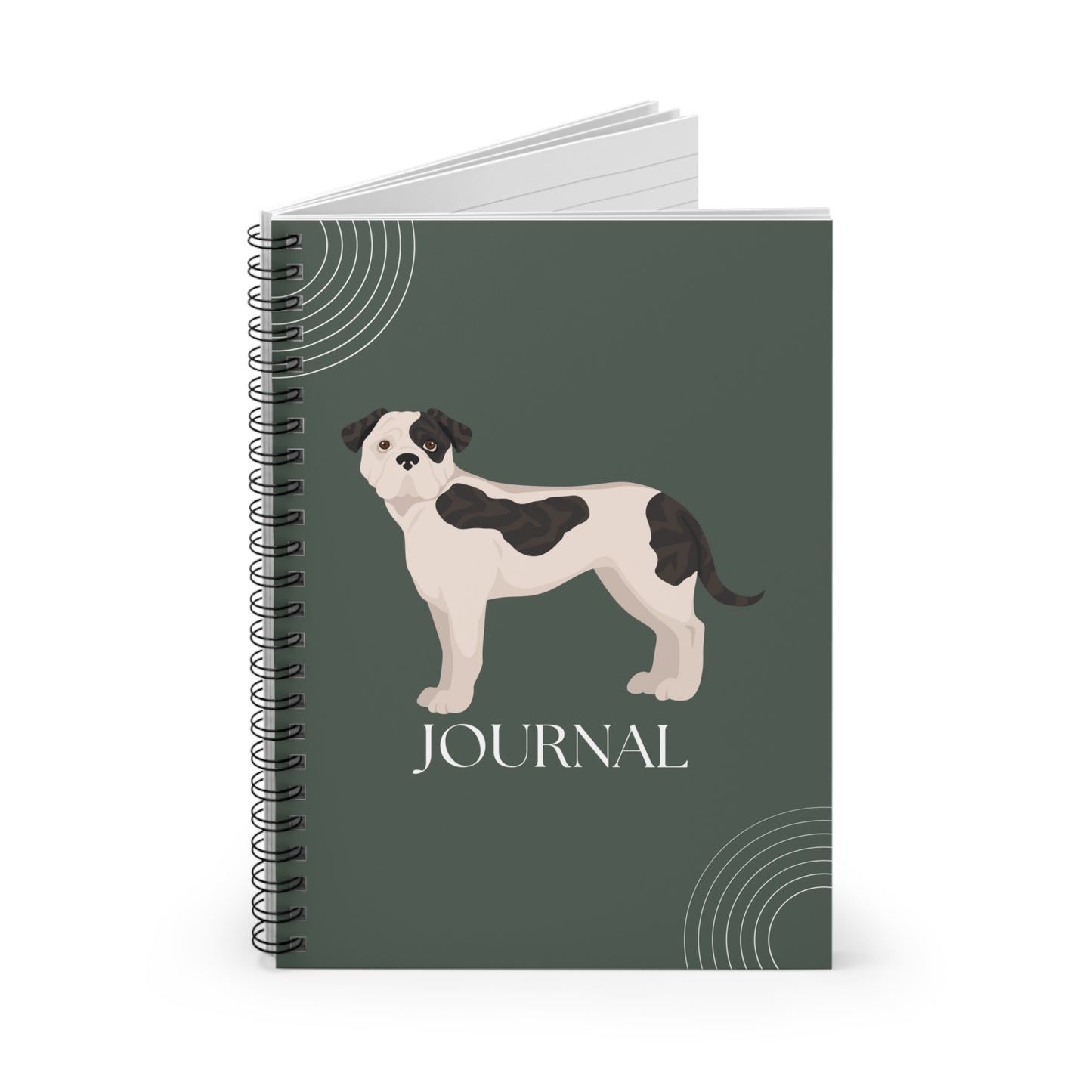 American Bulldog College Ruled Spiral Notebook