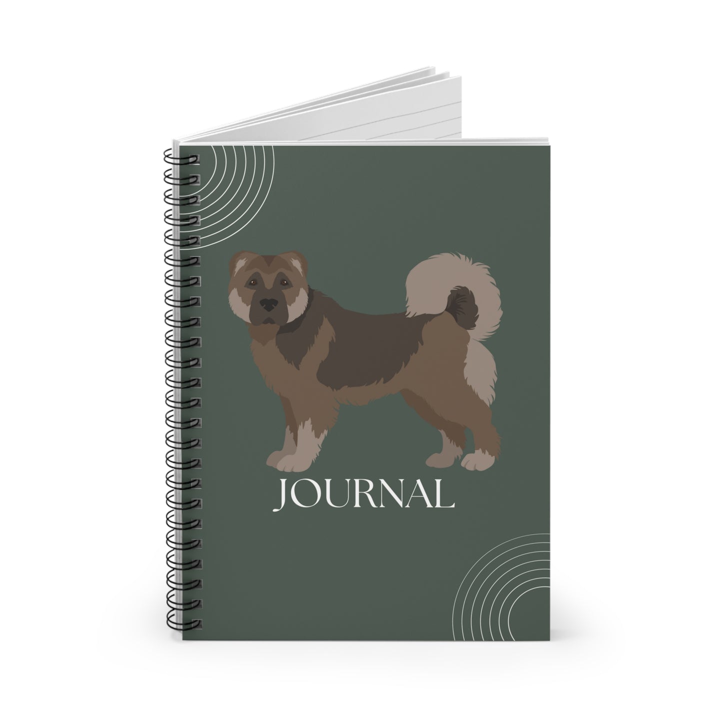 Caucasian Shepherd Dog College Ruled Spiral Notebook