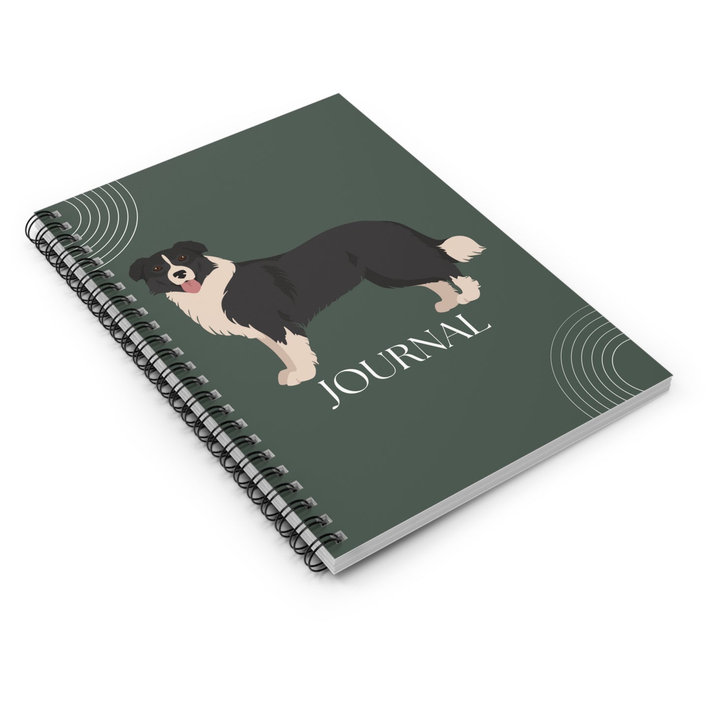 Border Collie College Ruled Spiral Notebook
