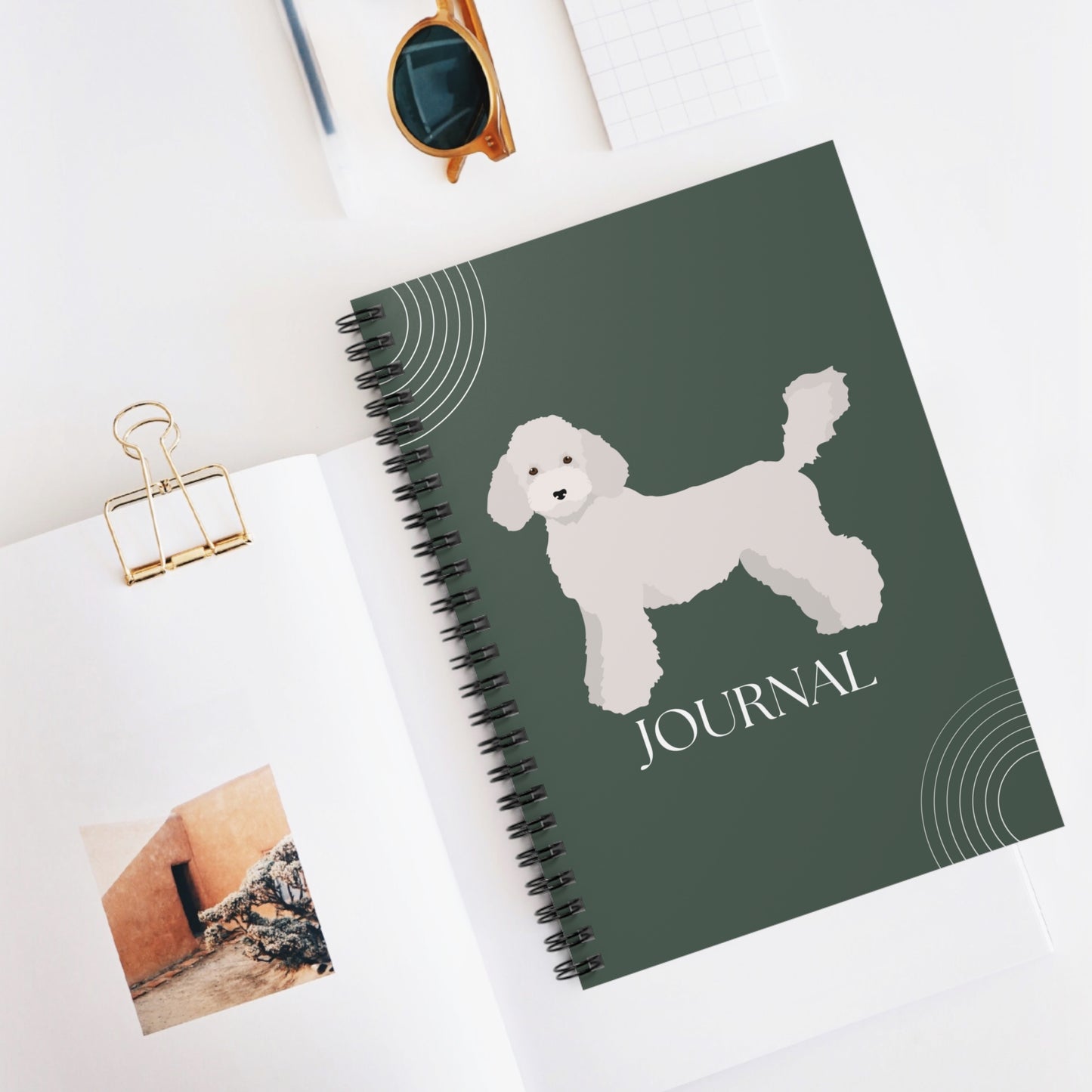 Miniature Poodle College Ruled Spiral Notebook