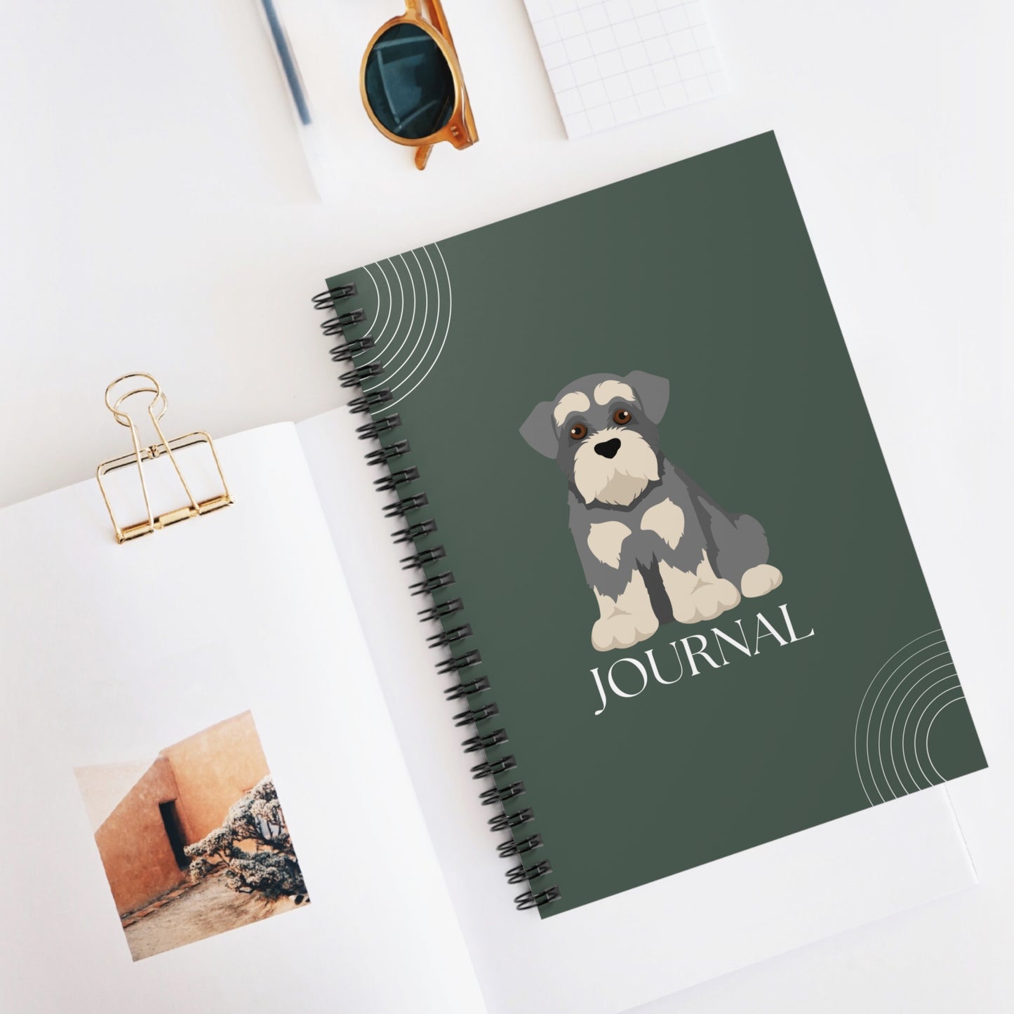 Miniature Schnauzer College Ruled Spiral Notebook