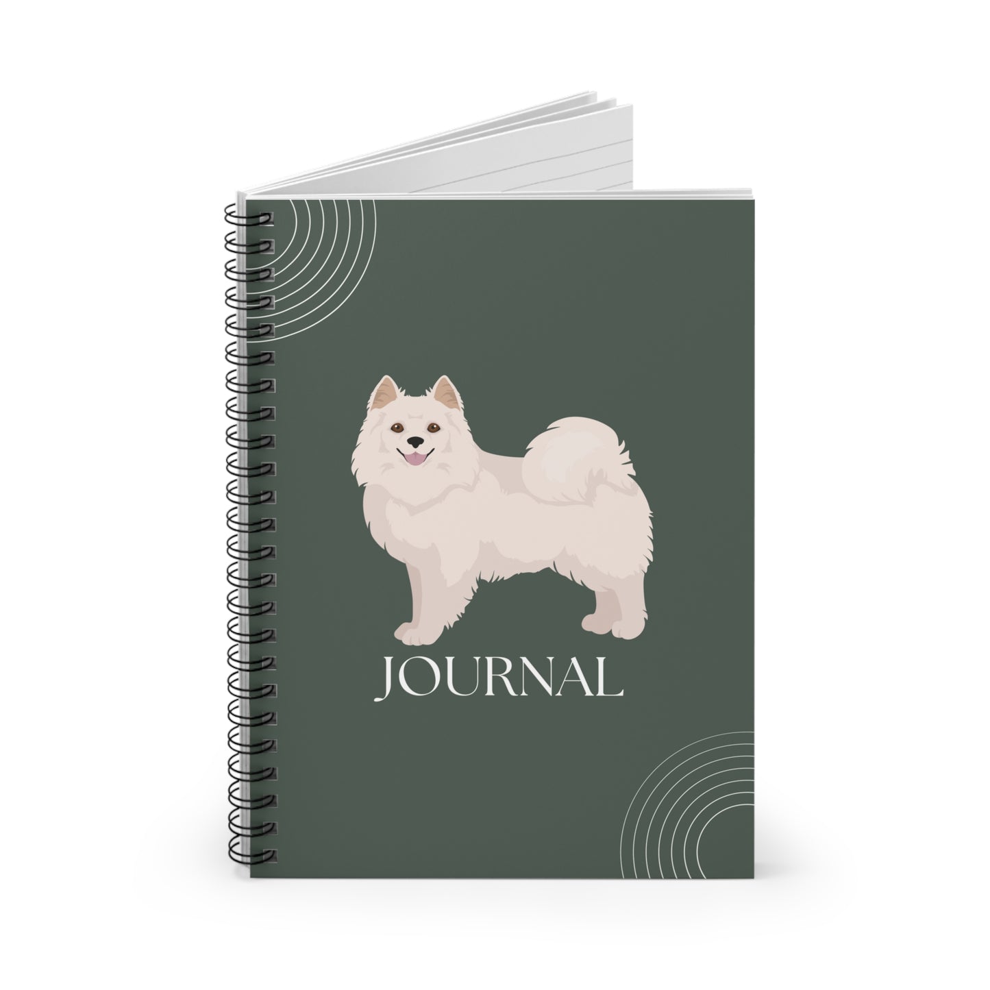 American Eskimo Dog College Ruled Spiral Notebook