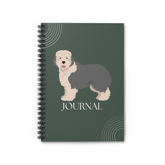 Old English Sheepdog College Ruled Spiral Notebook