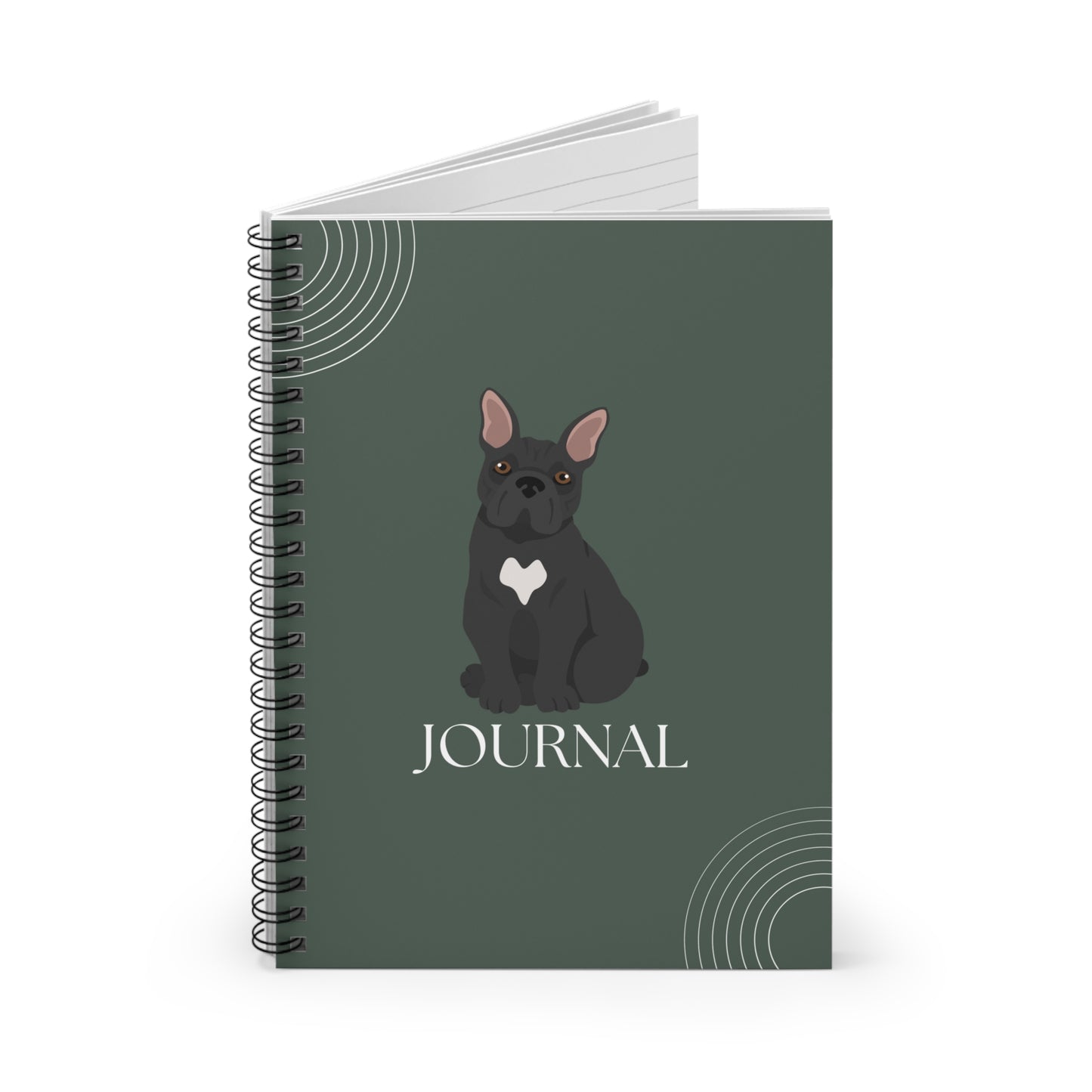 French Bulldog College Ruled Spiral Notebook