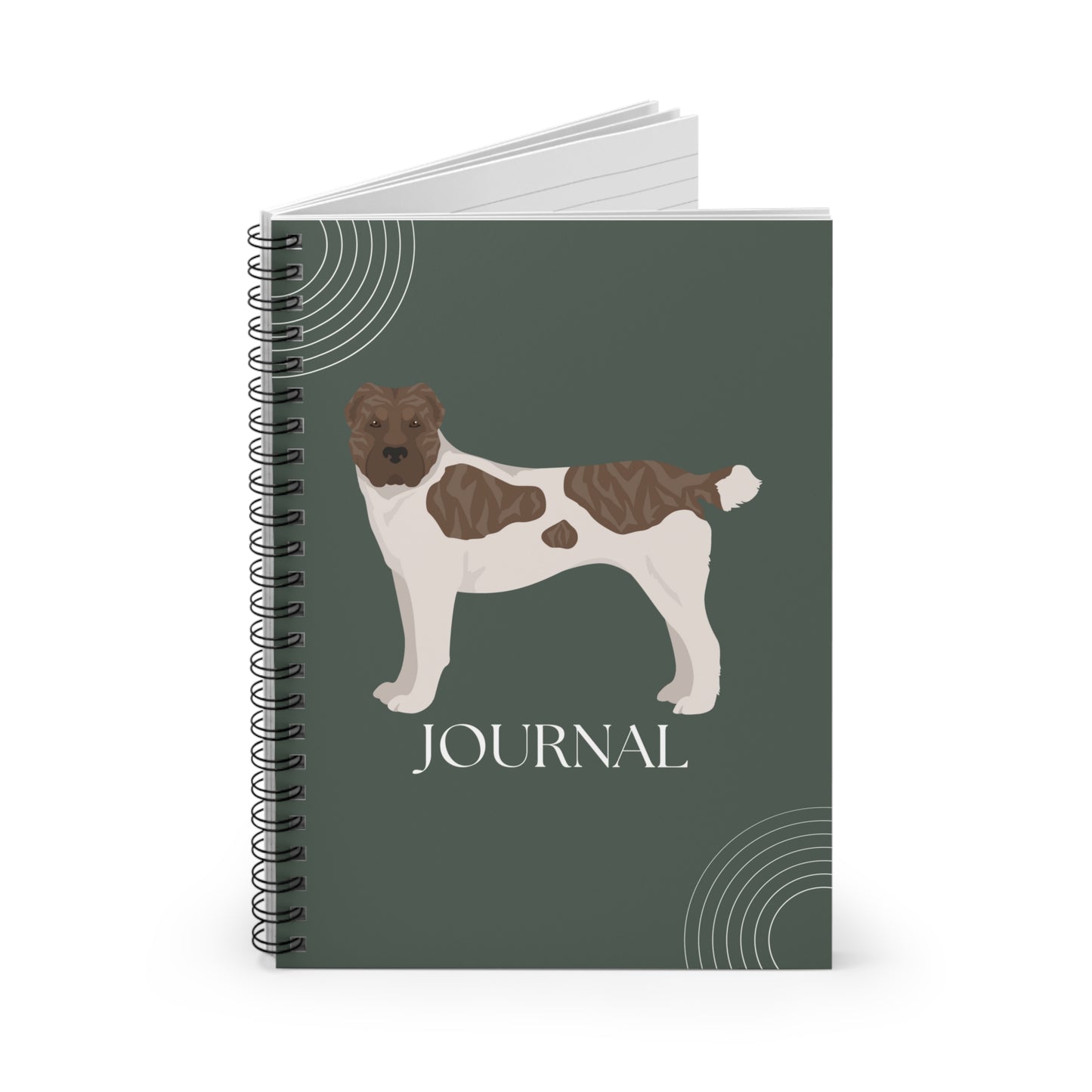 Central Asian Shepherd Dog College Ruled Spiral Notebook