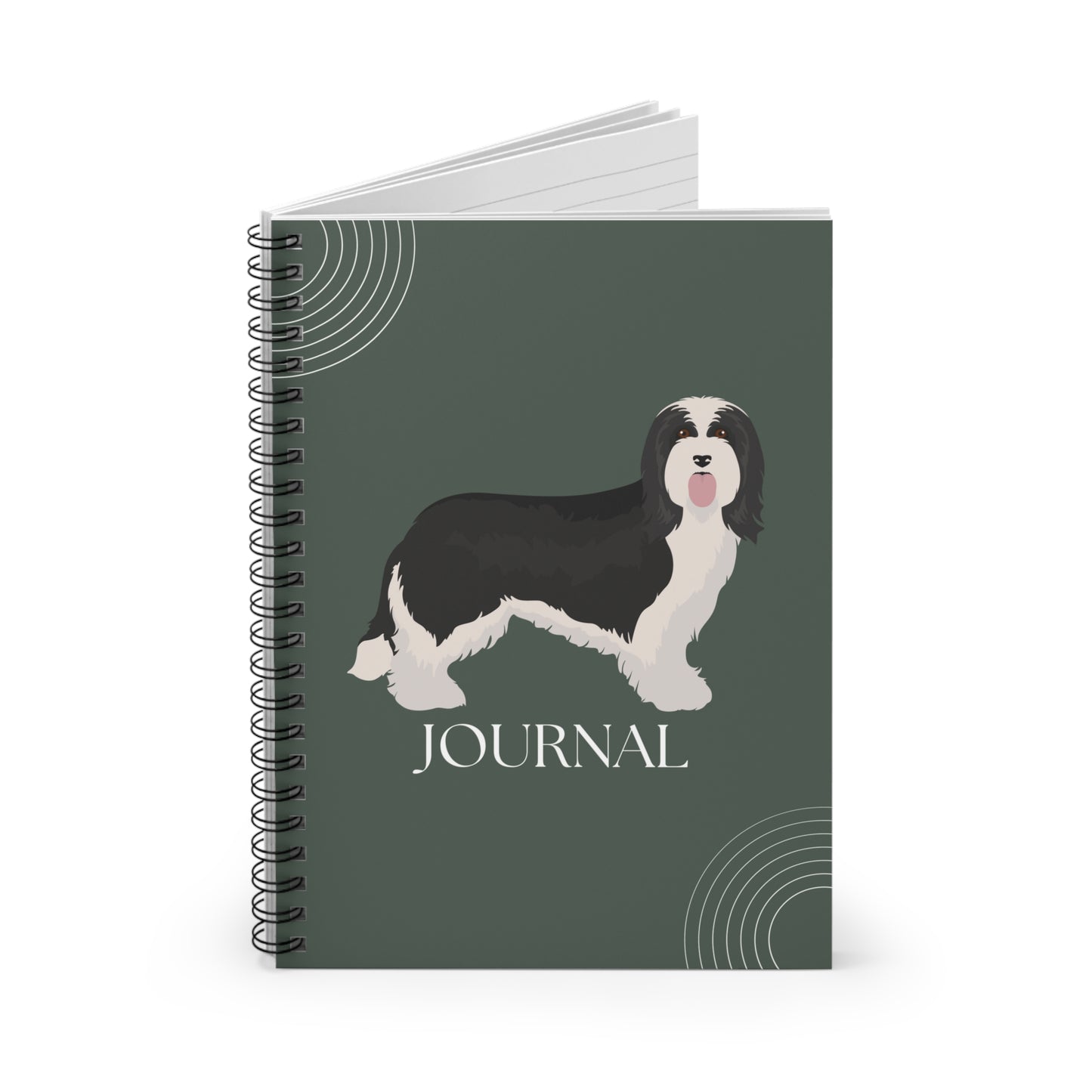 Bearded Collie College Ruled Spiral Notebook