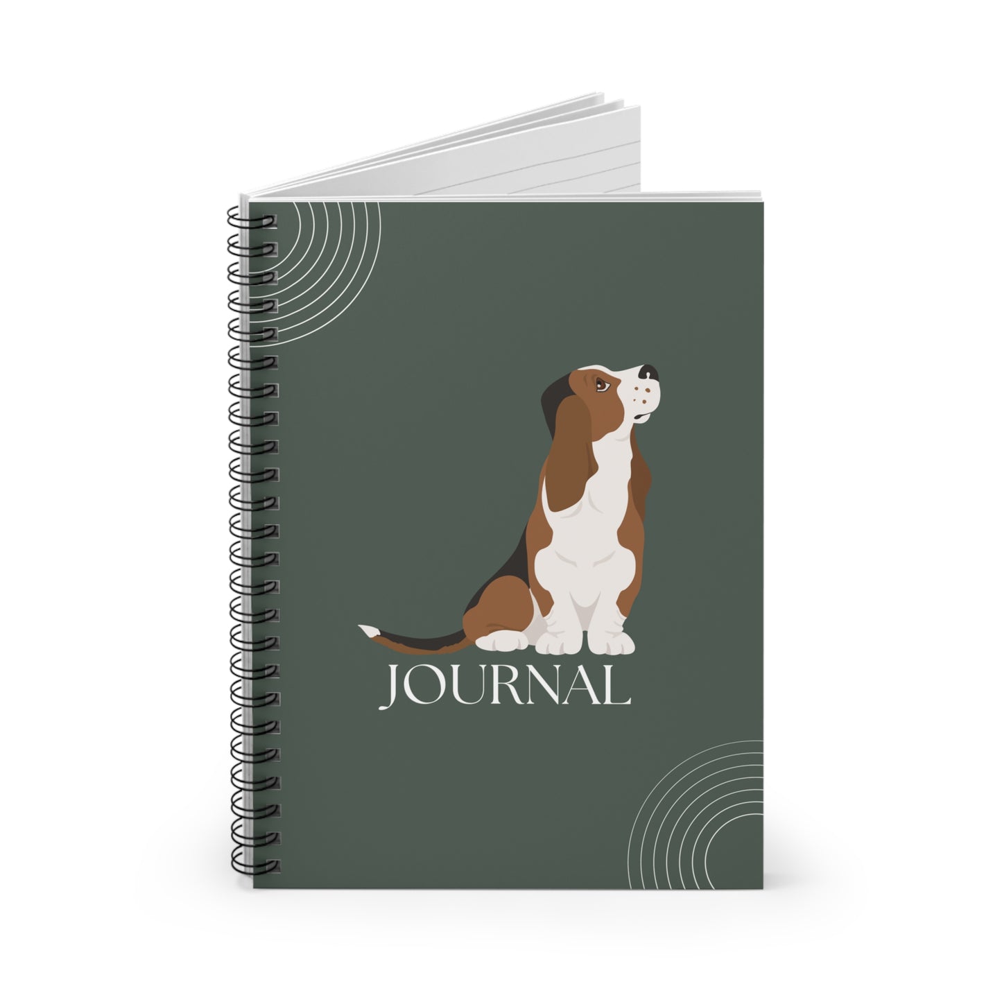 Basset Hound College Ruled Spiral Notebook