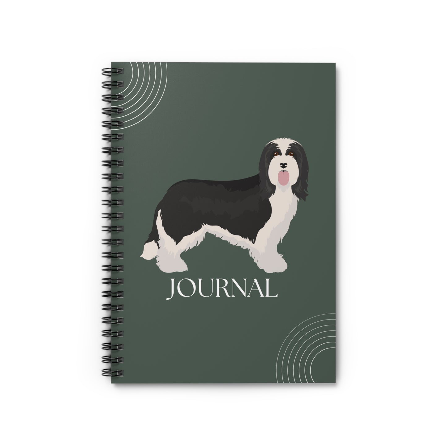 Bearded Collie College Ruled Spiral Notebook