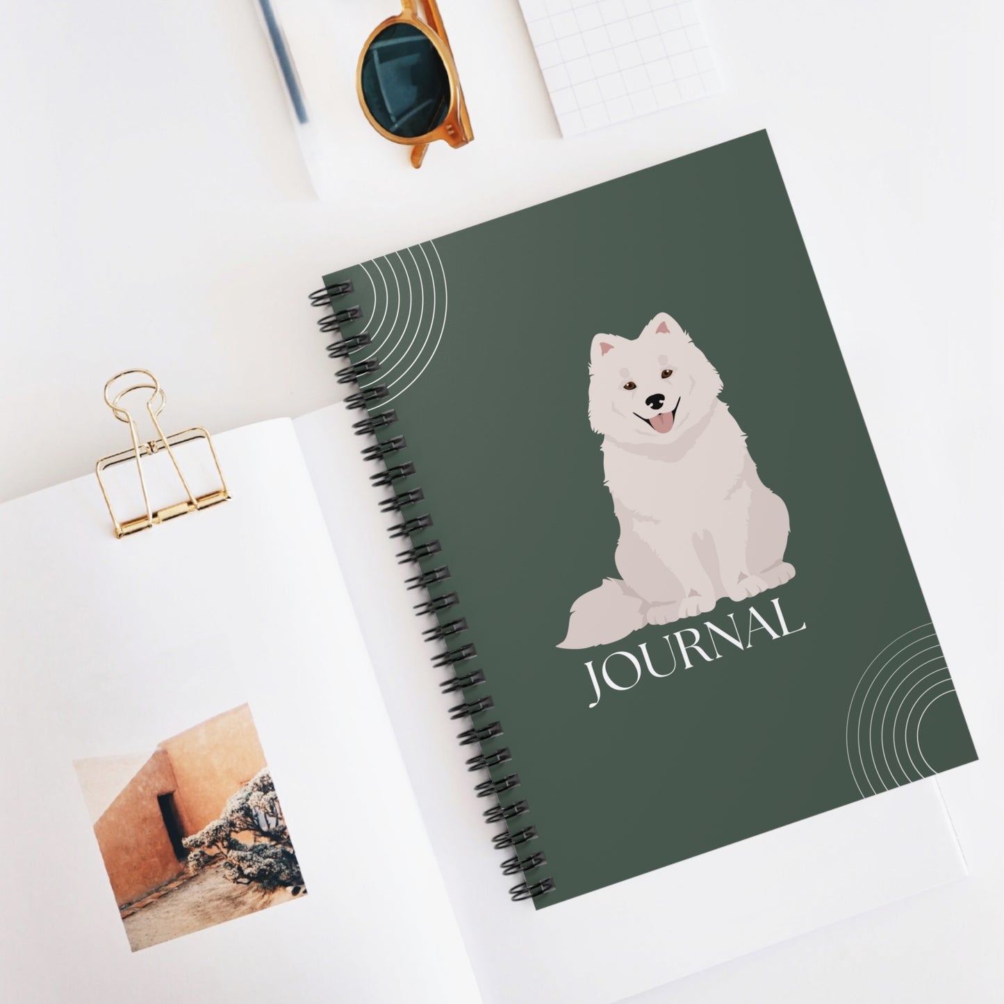 Samoyed College Ruled Spiral Notebook